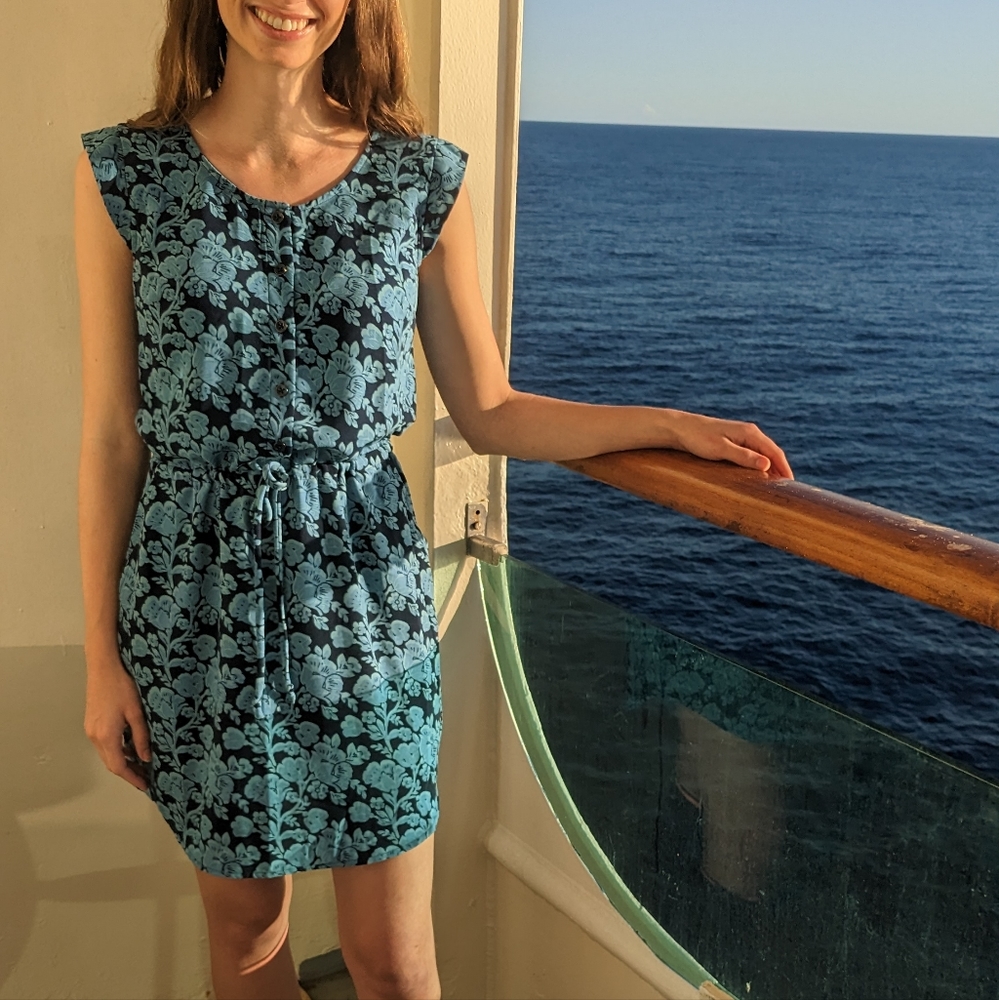 Cabi Java Indigo Navy Blue 5265 Button Drawstring… - image 1